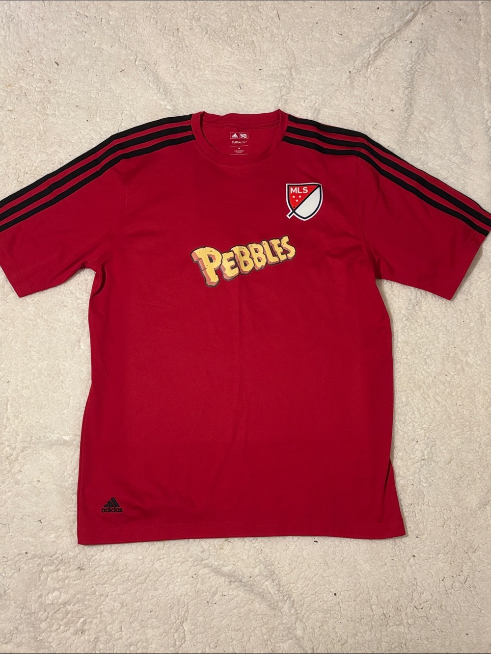adidas Red MLS x Pebbles Men's Short Sleeve Soccer Shirt